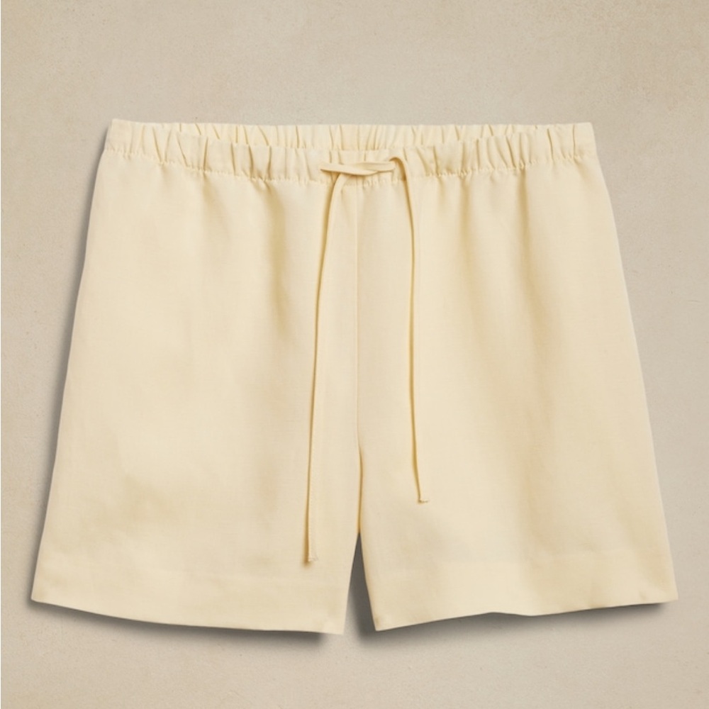 Banana Republic Butter Yellow Tencel-Linen shorts